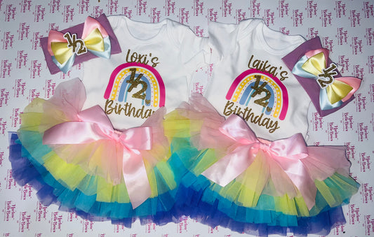 Half Birthday Tutu - Rainbow ♥︎